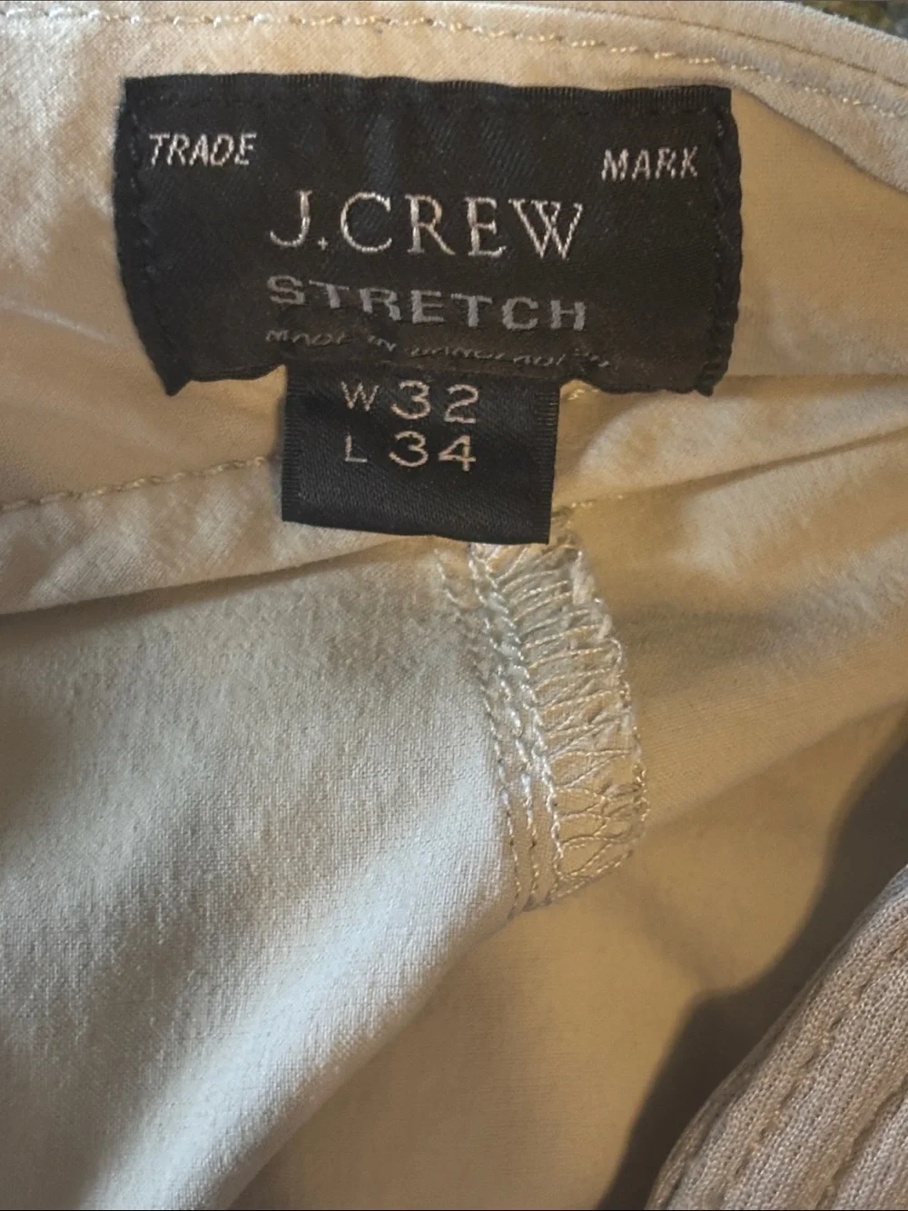 J. Crew Slim 484 performance tan Chinos 32x34